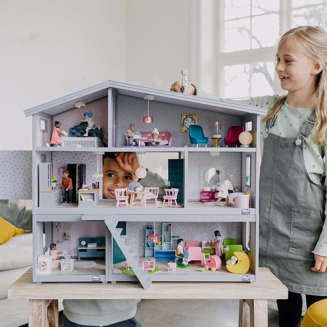 Lundby Puppenhaus Küche - Miniatur Küche mit Miniatur Kühlschrank und Puppenhaus Ofen - Puppenhaus Z