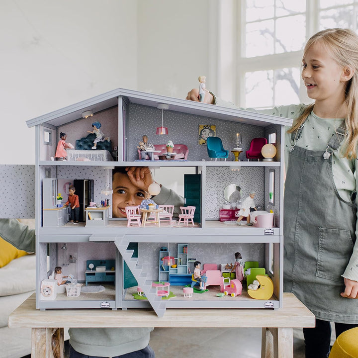 Lundby Puppenhaus Küche - Miniatur Küche mit Miniatur Kühlschrank und Puppenhaus Ofen - Puppenhaus Z