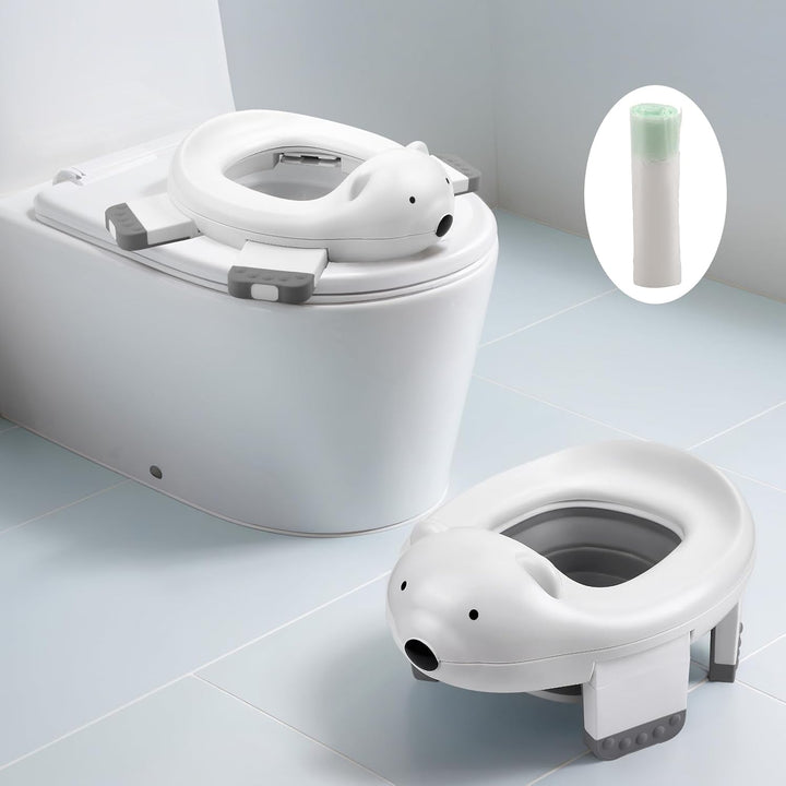 Toilettensitz Kinder Töpfchen Töpfchentrainer WC Sitz,3-in-1 Reisetöpfchen Faltbar, Anti-Rutsch Füss
