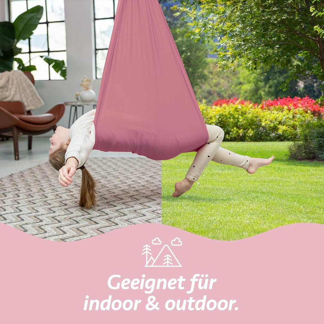 Hängeschaukel aus Nylon – 150x90cm – gemütliche Schaukel für Zuhause & Garten – bis 100kg – inkl. Mo