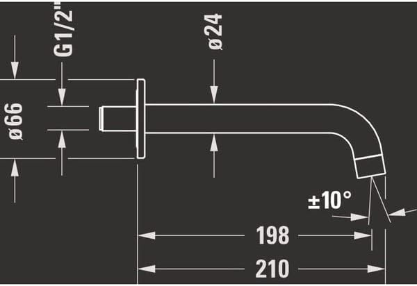 Duravit No.1 Wanneneinlauf, Badewanneinlauf mit runder Wandabdeckung, Zulauf Badewanne, chrom