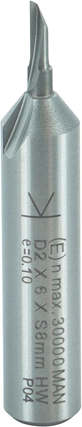ENT 10350 Nutfräser VHW, Schaft (S) 8 mm, Durchmesser (D) 2 mm, NL 6 mm, Z1, SL 32 mm, GL 43 mm D=2