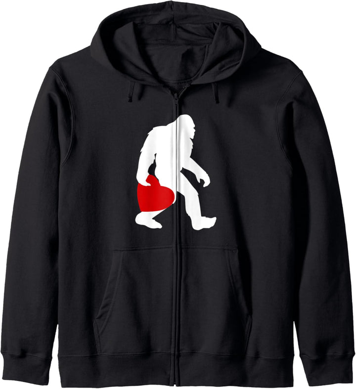Bigfoot In Love Lustiges Valentinstagherz Kapuzenjacke