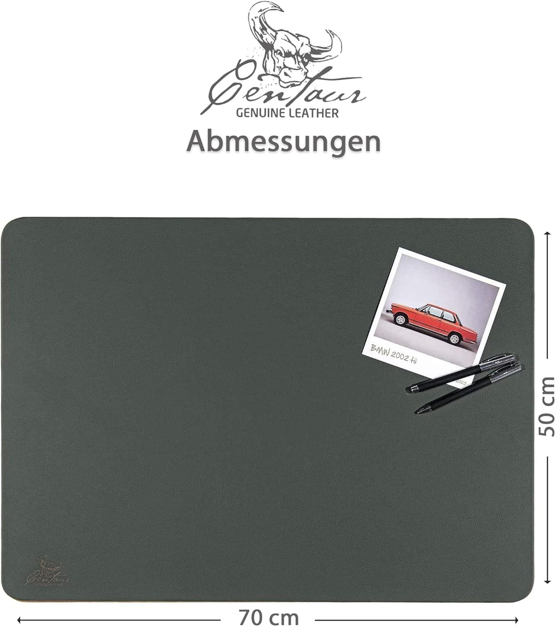 Centaur - Hochwertige Leder Schreibtischunterlage - Flaschengrün 50x70 cm - ideal für Büro und Zuhau