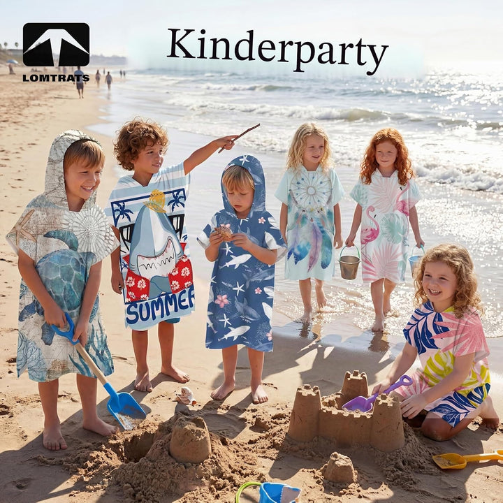 Schnelltrocknender Surfponcho, Wickeltuch, Bademantel, Sporthandtücher für Schwimmer, Hoodie für Kin