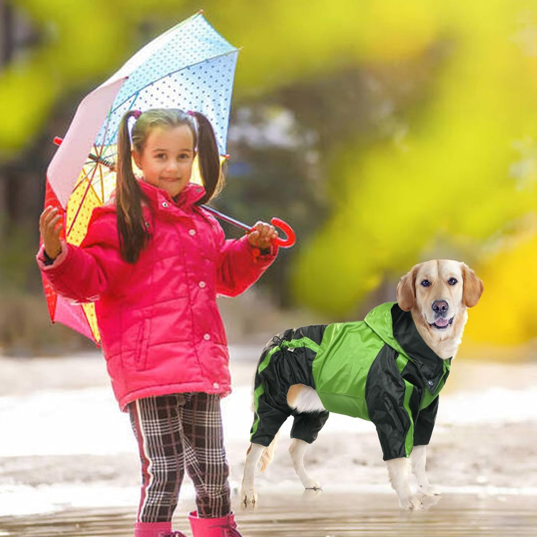 OUOBOB Hund Regenmantel, wasserdichte Hund Regenmantel für grosse Hunde, Leichte Regenjacke, Einstel