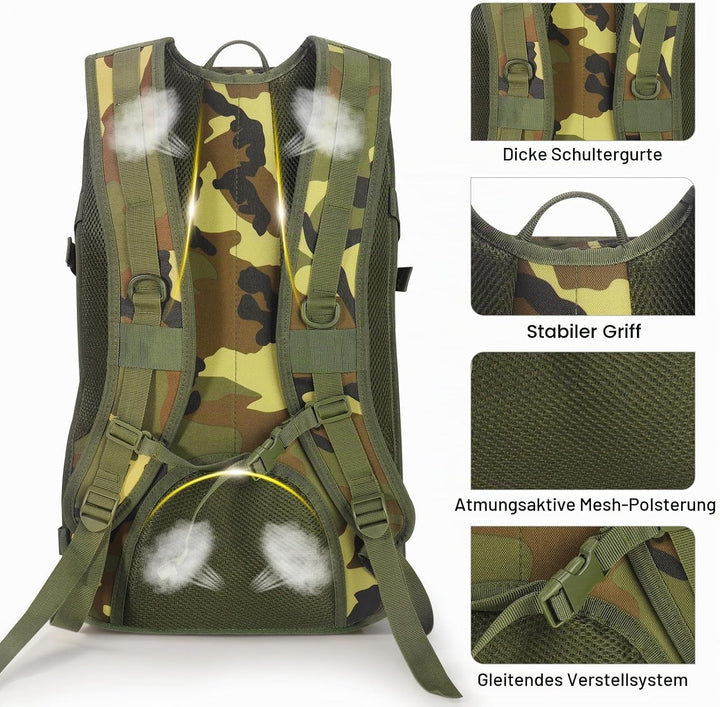 SHANNA Militärrucksack 35L/50L Armee Rucksack Molle, Hohe Kapazität Trekkingrucksack Wanderrucksäcke