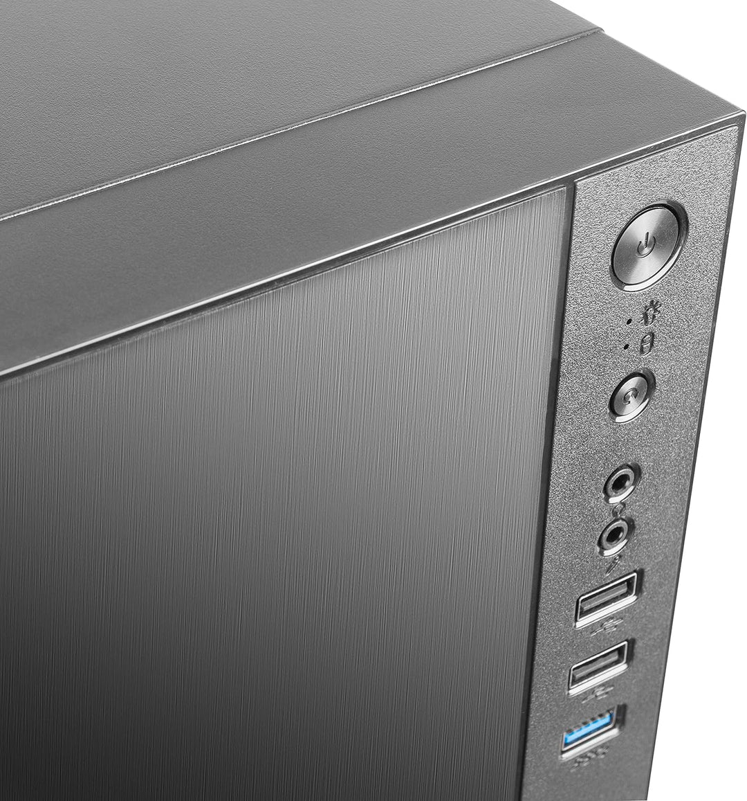 Tacens Anima ACX, Micro ATX PC Gehäuse, Gebürstete Aluminium Front, 12cm Lüfter, USB 3.0, Schwarz, A