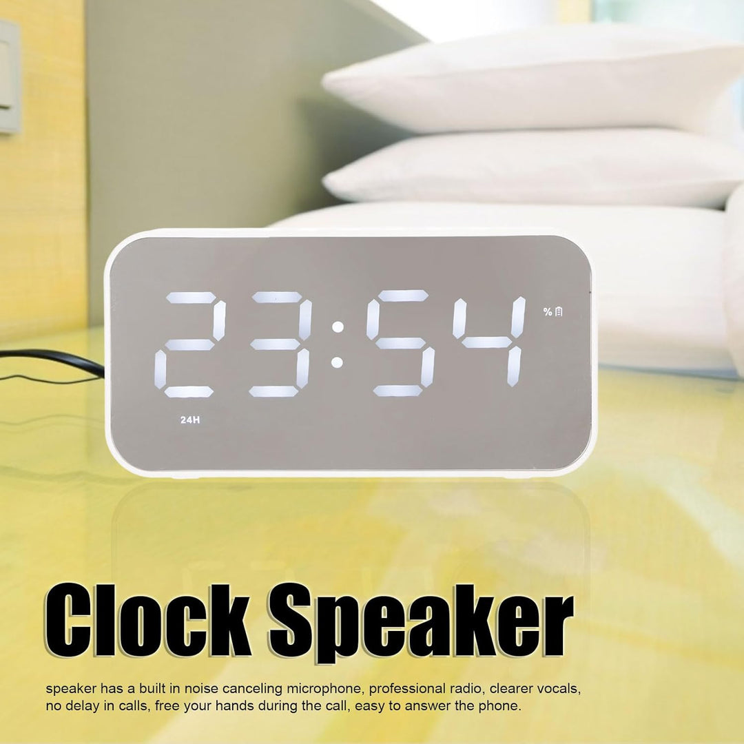 Kabellose Bluetooth-Lautsprecher mit Wecker, Digitaluhr mit Bluetooth-Lautsprecher, Unterstützt FM-R