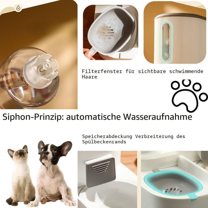 Little Bean® Automatischer Futterspender und Bewässerung, 2-in-1, automatischer 2,2 l Futterspender,
