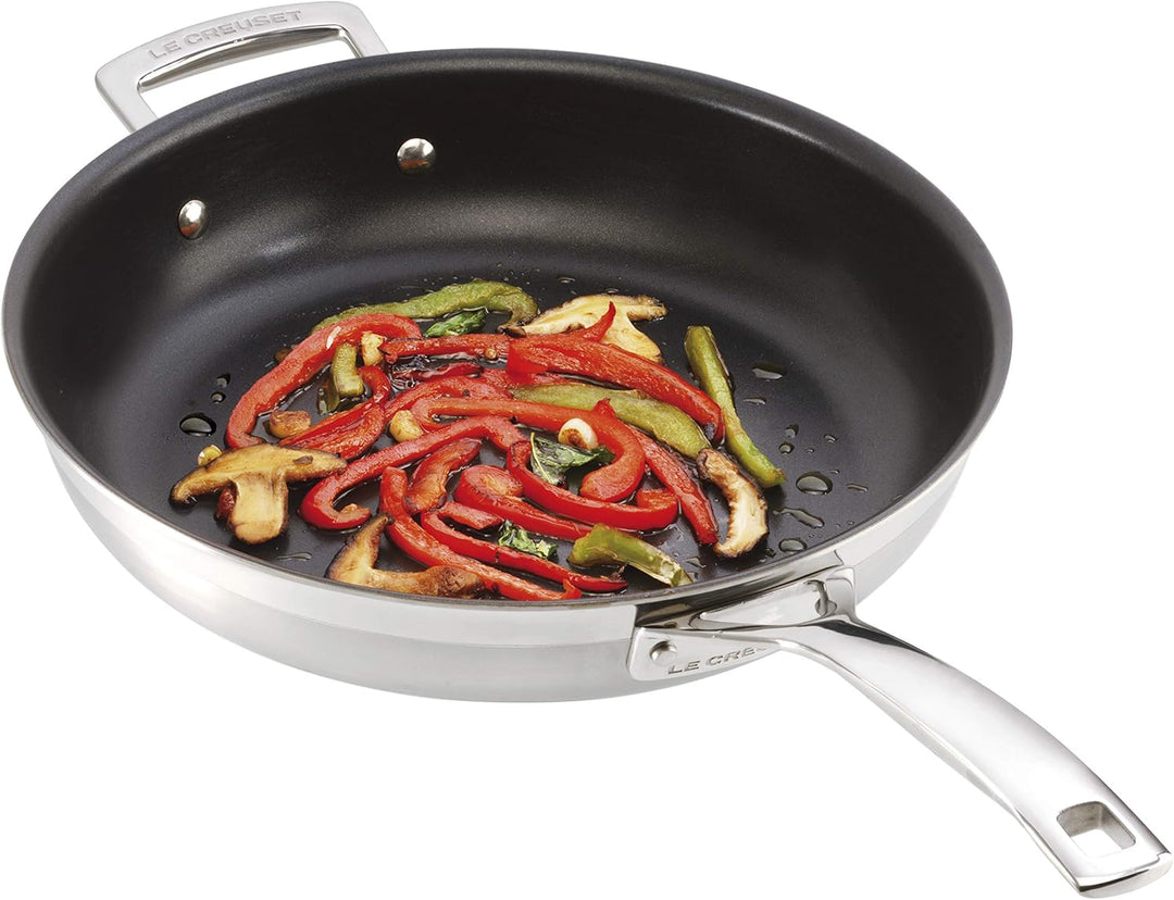 LE CREUSET Antihaftbeschichtete Bratpfanne mit Gegengriff aus 3-ply Edelstahl, Ø 28 cm, Für alle Her