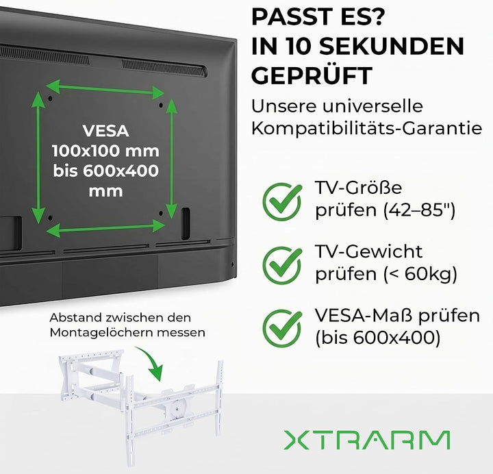 TiTon 100 cm TV-Wandhalterung mit langem Gelenkarm 50 Zoll Biz 75 Zoll – voll beweglich dreh-, Schwe
