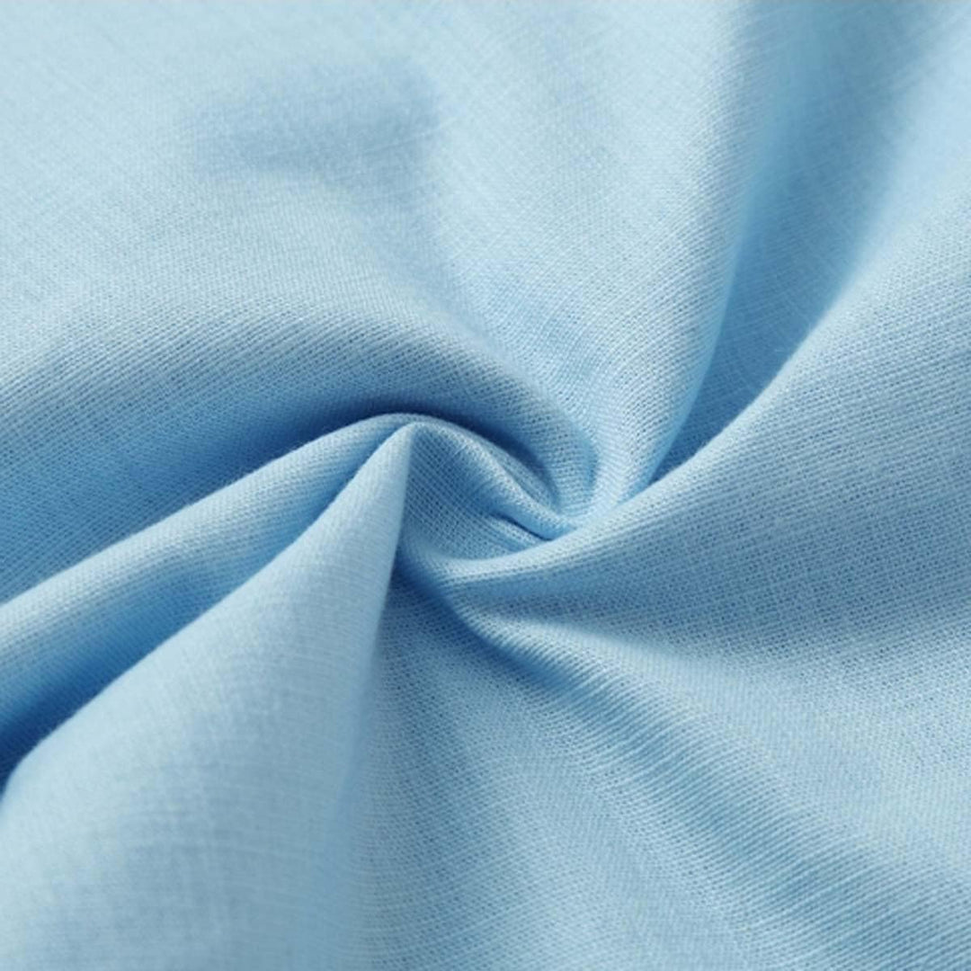 JustSun Kurze Hosen Herren Leinen Shorts Leicht Atmungsaktiv mit Tunnelzug S Hellblau, S Hellblau
