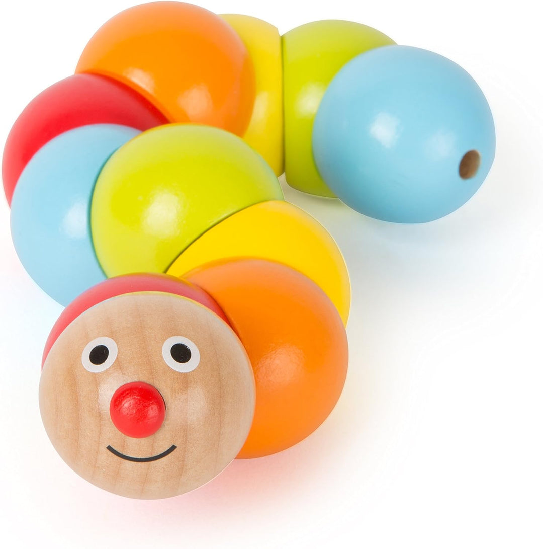 Small Foot 10644 Motorikspielzeug Raupen-Form, Bunte, Drehbare Glieder zum Verdrehen, Schult Die Fei