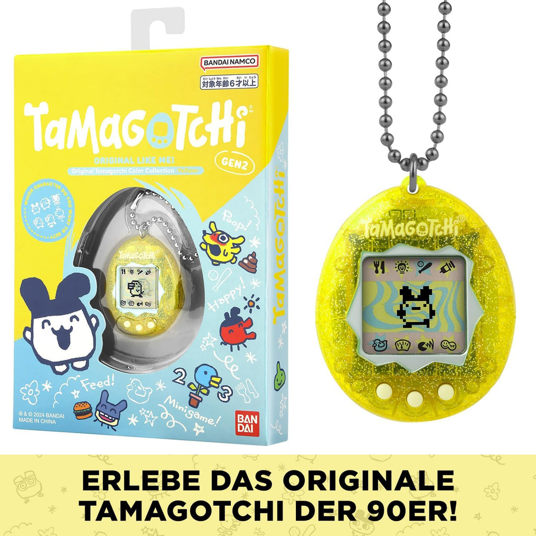 Bandai - Original Tamagotchi Color Collection Yellow - Elektronisches virtuelles Haustier mit Farbdi