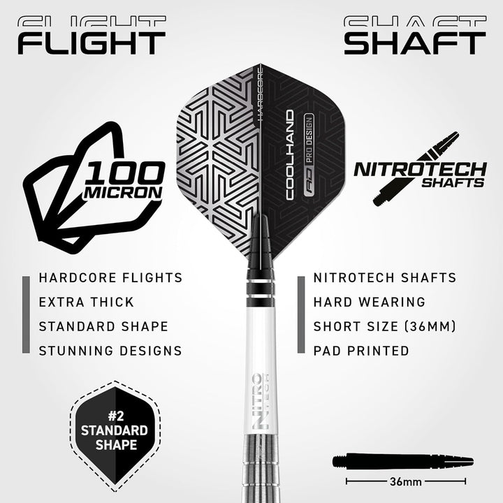 RED DRAGON Luke Humphries TX Serie Premium Wolfram Steeltip Dart Set mit Flüge und Schäften 22G 1, 2