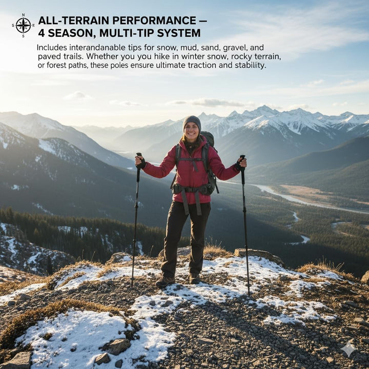 Trekkingstöcke Carbon Ultraleicht 169g – Verstellbare Teleskop Wanderstöcke 63–135cm mit Eva-Griff &