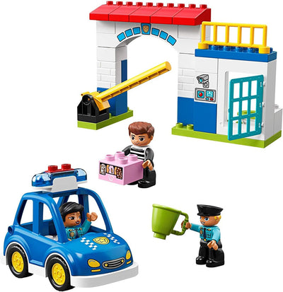 LEGO 10902 DUPLO Polizeistation mit Polizeiauto, Gefängniszelle und 2 Polizisten als Minifiguren, Li