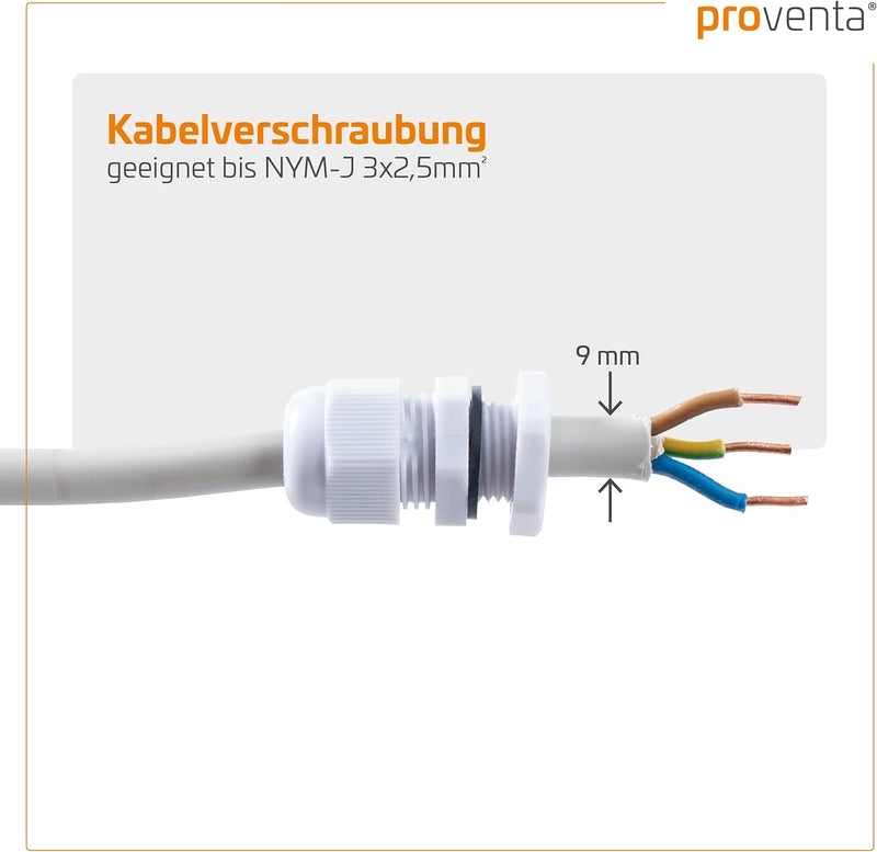 proventa IP65 LED-Feuchtraumleuchte 120cm mit 2x 18W LED-Röhre neutralweiss 4.320 Lumen Klappdeckel