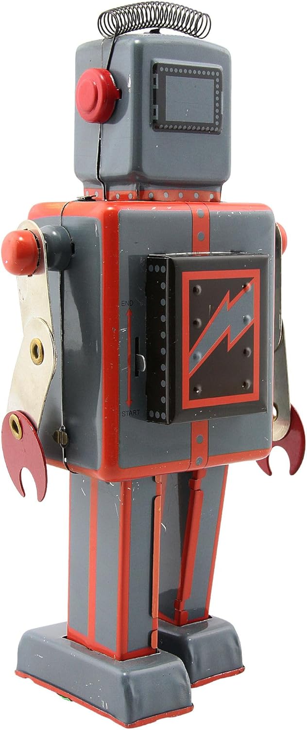 Superfreak Roboter - Mechanical Robot - grau - Blechroboter - Retro Blechspielzeug Modell 03, Modell