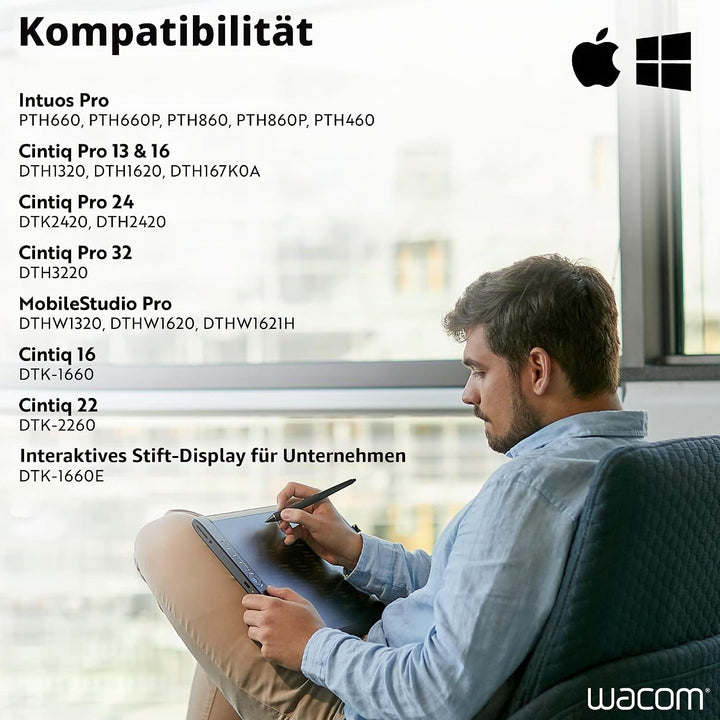 Wacom Pro Pen 2 (KP504E) - Compatible with Intuos Pro, Cintiq, Cintiq Pro & MobileStudio Pro, schwar