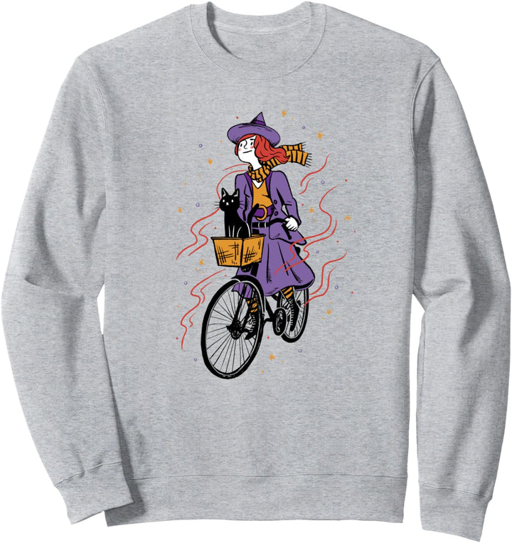 Witch Girl Reitrad mit Katze Sweatshirt