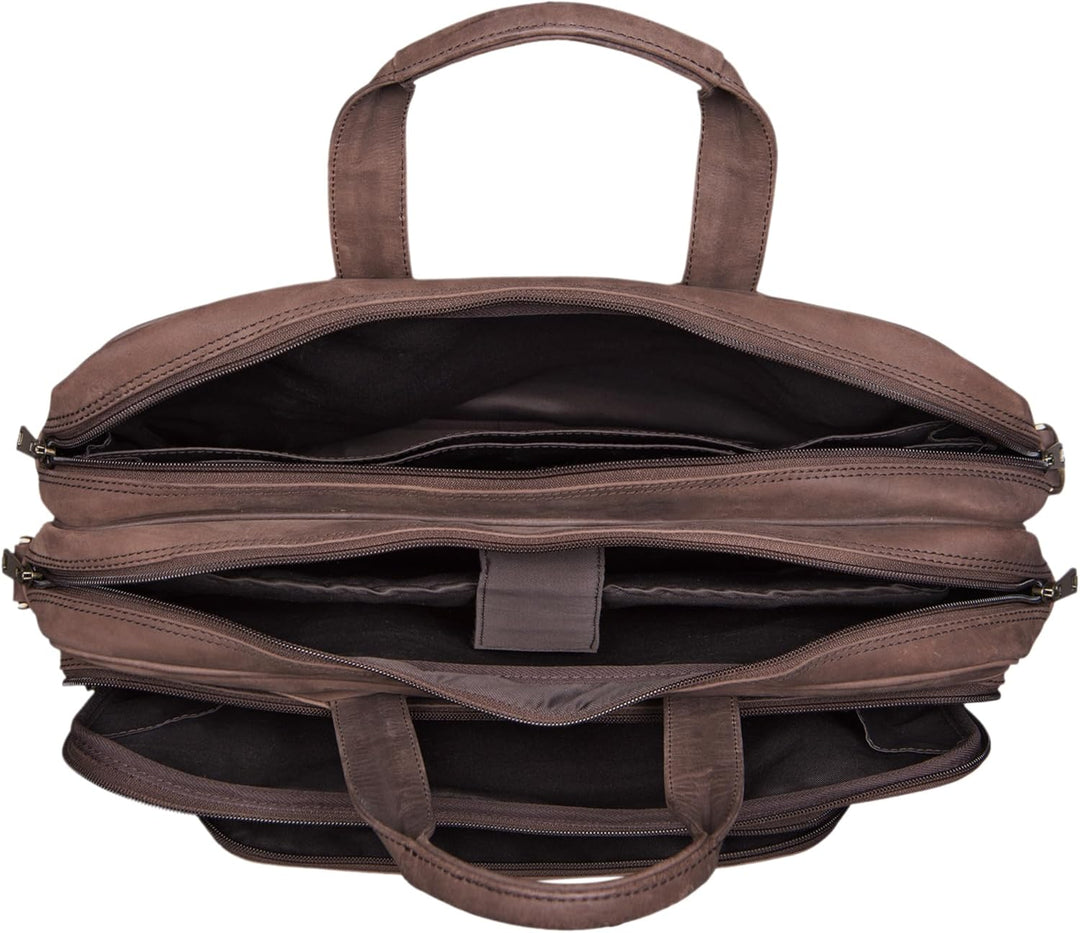STILORD Artemis Vintage Lehrertasche Leder Aktentasche Herren Damen Businesstasche gross für Zwei Ak