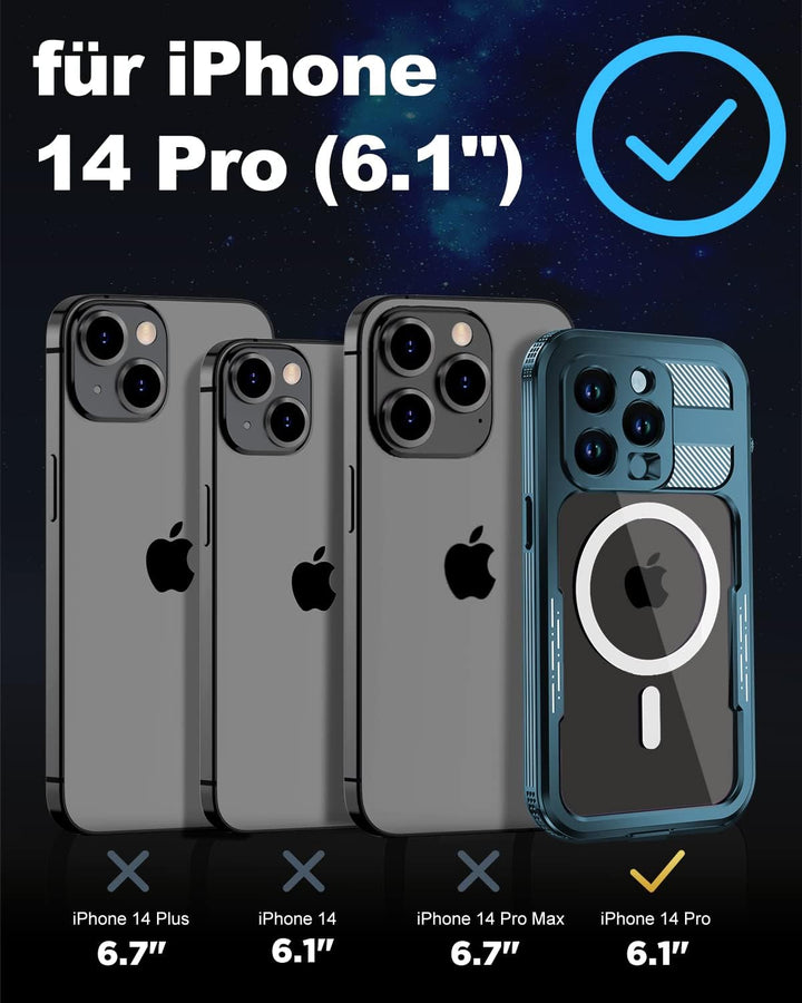 WIFORT für iPhone 14 Pro Wasserdicht Hülle mit Magsafe - 360 Grad Schutzhülle Outdoor Handyhülle IP6