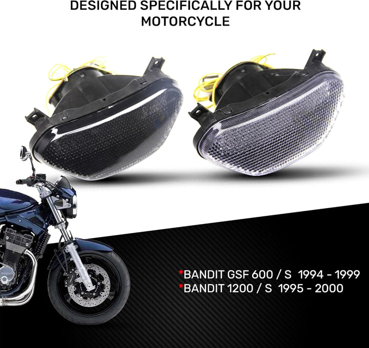 avdb-moto LED-Bremslicht mit integrierten Blinker kompatibel mit Suzuki GSF Bandit 600, 1200, 1994/2