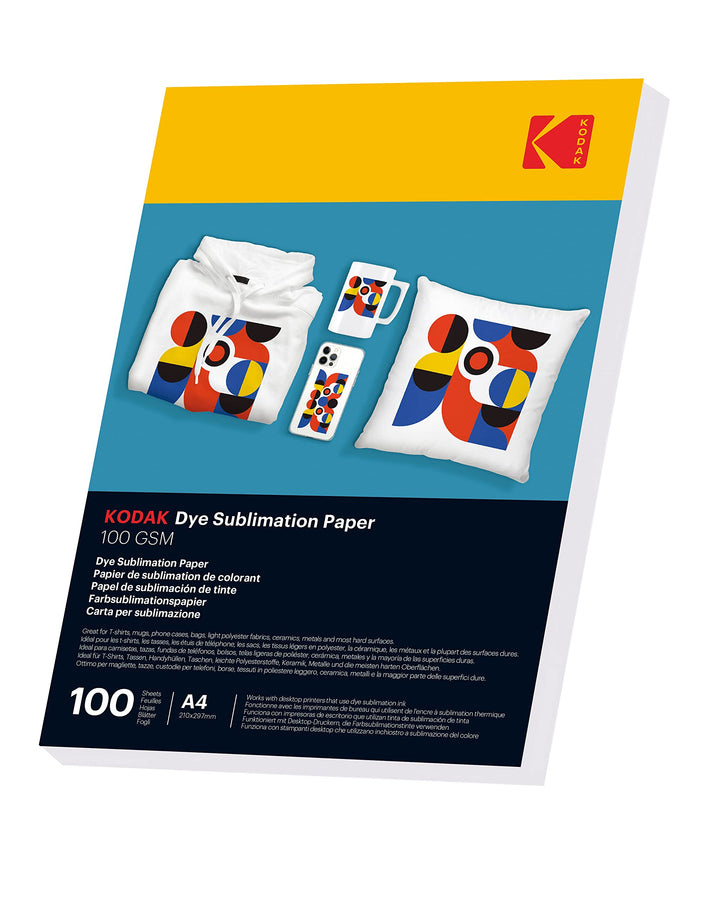 KODAK Sublimation papier Thermotransferpapier DIN A4, 100 Blatt，100g/㎡ für Tintenstrahldrucker mit S