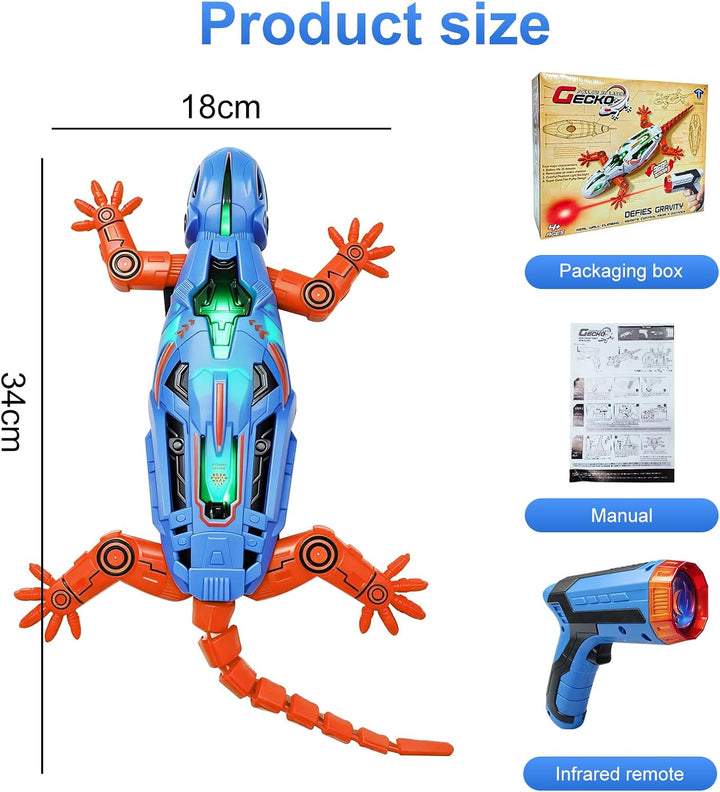 Ferngesteuerter Wandkletterer Gecko, Wandkletter‑Funktion mit LED‑Lichtern
