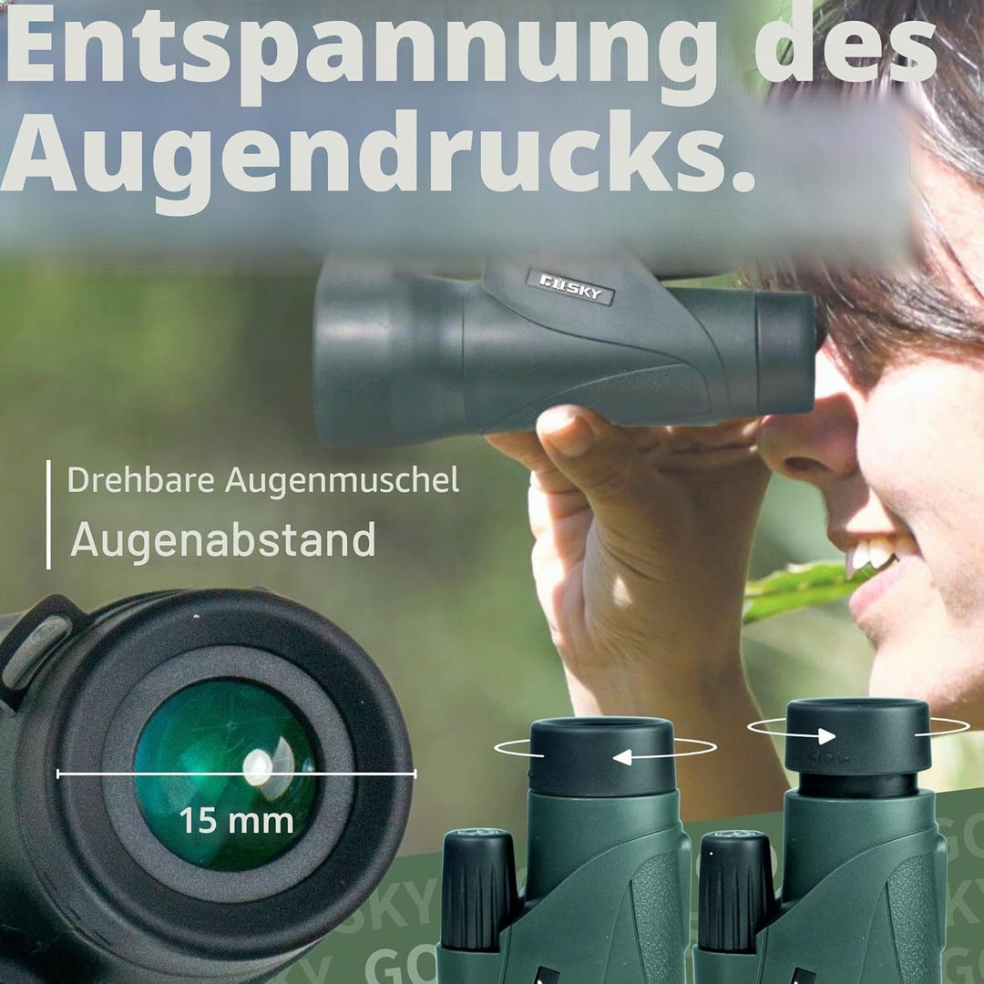 Gosky Monokulares Teleskop, Piper 12 x 55 Hochauflösendes Monokular für Erwachsene mit BAK4-Prisma u