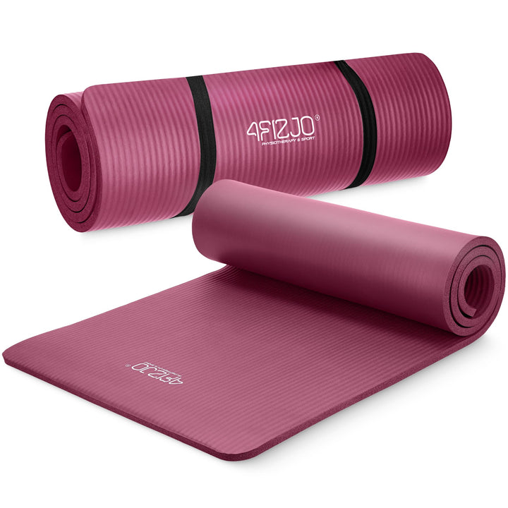Fitnessmatte mit Tragegurt, Abm. 180x60 cm, NBR-Schaumstoff, Rutschfest, Komfort, In &amp; Outdor, Pilat