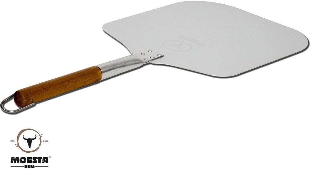 MOESTA-BBQ 10039 Pizzaschieber No. 1 – 66cm Aluminium-Pizzaschaufel mit Holzgriff für Pizzabacken wi