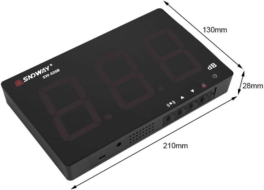 Zerodis Schallpegelmesser, 30~130dB 9,6 inches grosser LCD Bildschrim Display Wand Hängende Dezibel