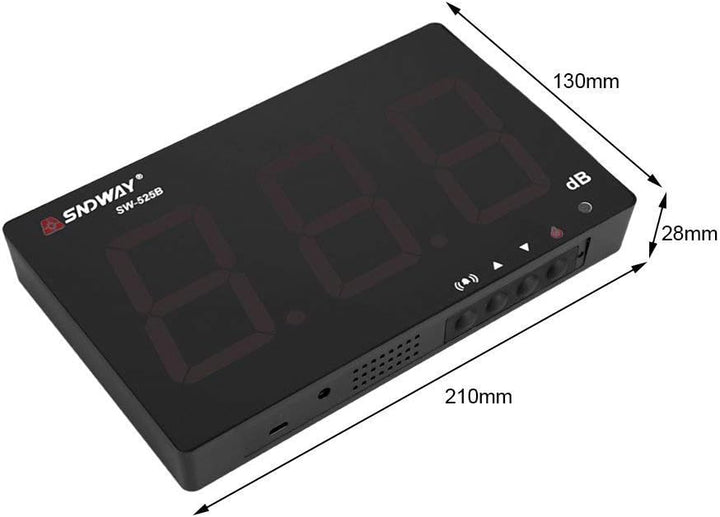 Zerodis Schallpegelmesser, 30~130dB 9,6 inches grosser LCD Bildschrim Display Wand Hängende Dezibel