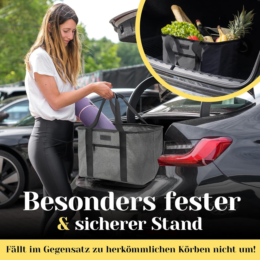 Shopwell Einkaufskorb faltbar 30 Liter | Klappkorb zum Einkaufen &amp; Verstauen | Faltbarer Einkaufskor