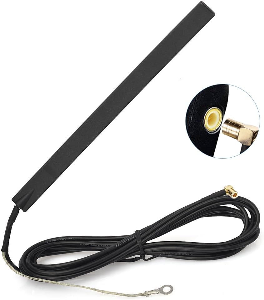 Eightwood DAB+ Antenne SMB Adapter Auto Radio Antenne Patch Aerial Glas Mount mit SMB Stecker 3m 9.8