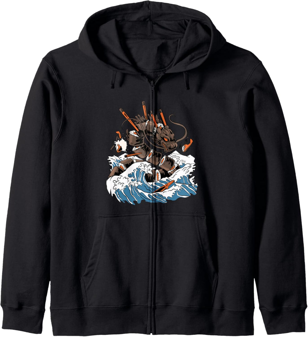 Sushi Drache Japanische Monster Fantasy Art Kapuzenjacke