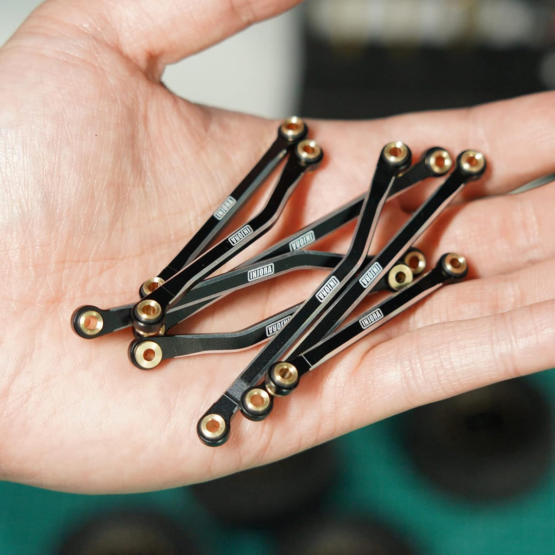 INJORA Hohe Clearance Links CNC Aluminium Link für 1/18 TRX4M Upgrade RC Crawler, Schwarz, Schwarz