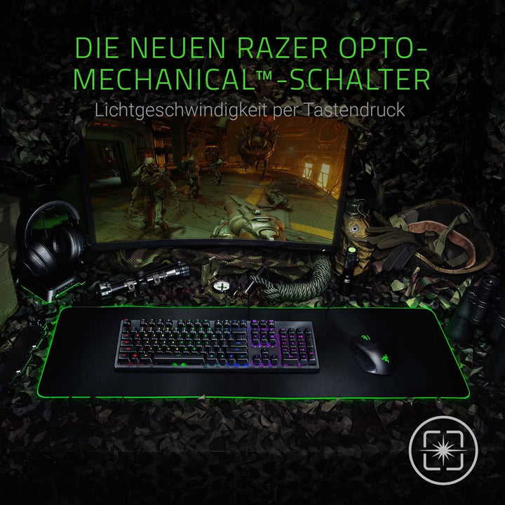 Razer Huntsman (Purple Switch) - Gaming Tastatur mit opto-mechanischen Schaltern (Tastenstabilisator