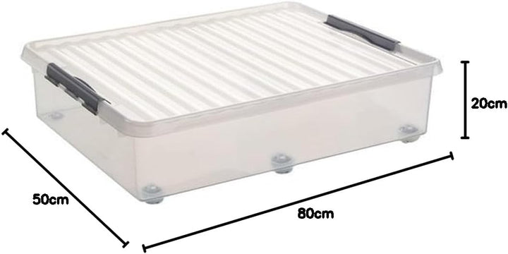 Sunware Q-Line Rollbox, Kunststoff, durchsichtig, 60 Litre