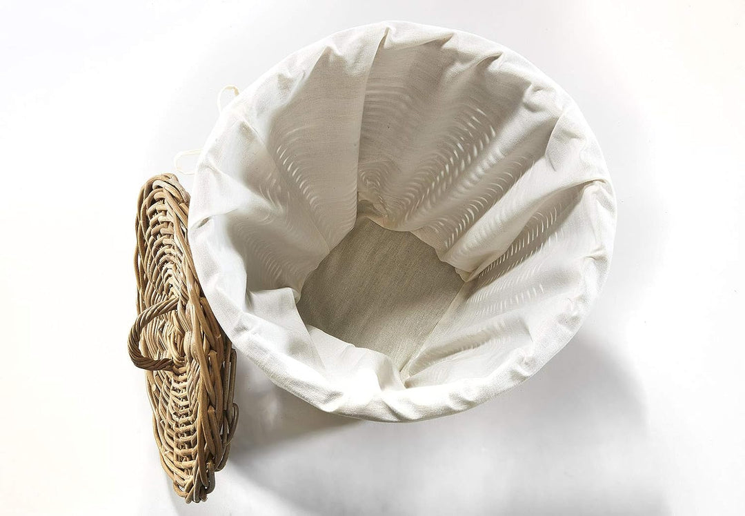 Kobolo Wäschebehälter Wäschetonne Wäschesammler KUBUS - Rattan - grau - 40x40x48 cm, 40x40x48 cm
