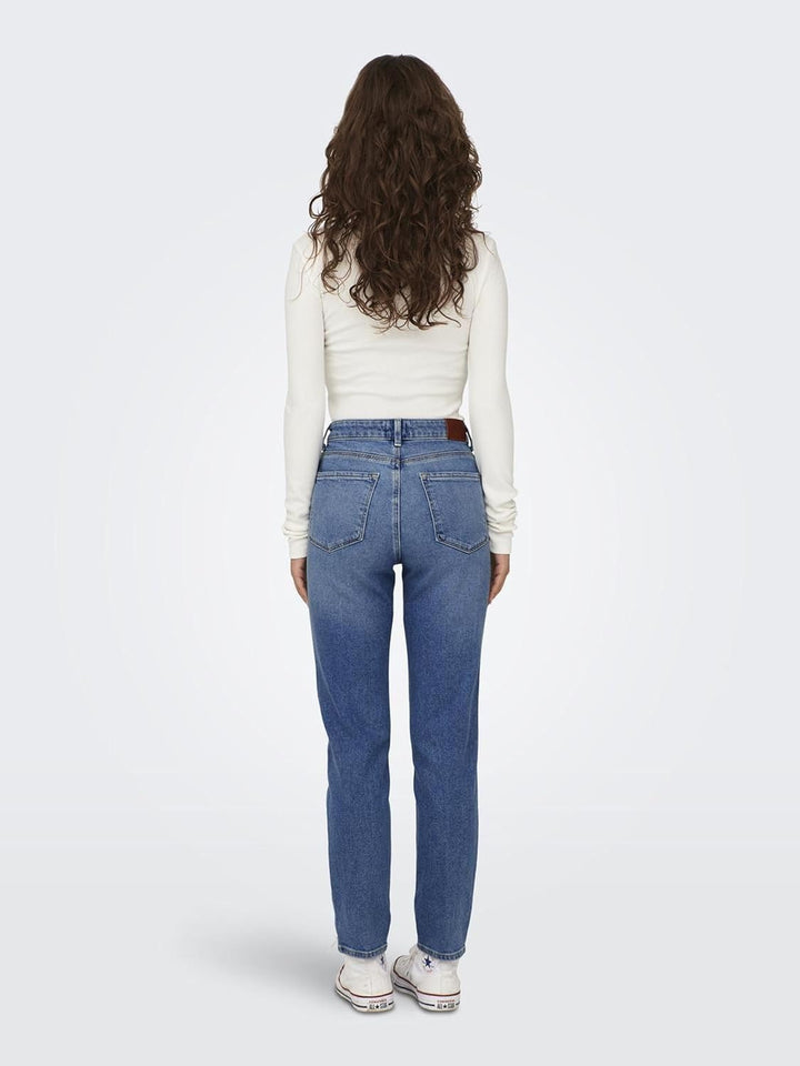 ONLY Female Straight-Fit Jeans ONLEMILY Hohe Taille Gerade geschnitten Jeans 32W / 30L Medium Blue D