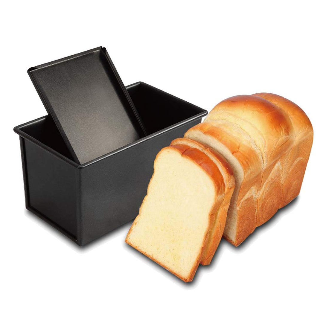 CANDeal Für 450g Teig Toast Brot Backform Gebäck Kuchen Brotbackform Mold Backform Mit Deckel(Schwar
