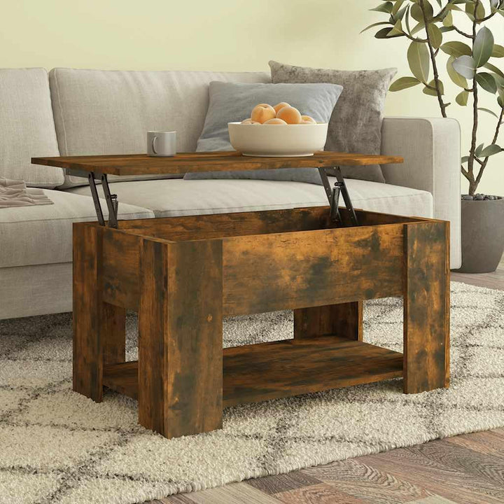 vidaXL Couchtisch Höhenverstellbar Kaffeetisch Wohnzimmertisch Beistelltisch Sofatisch mit Stauraum