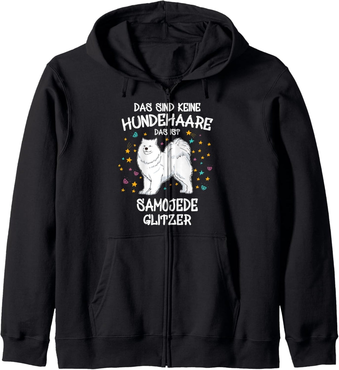 Samojede Glitzer Hundehalter Geschenk Gassi Fun Hunde Kapuzenjacke