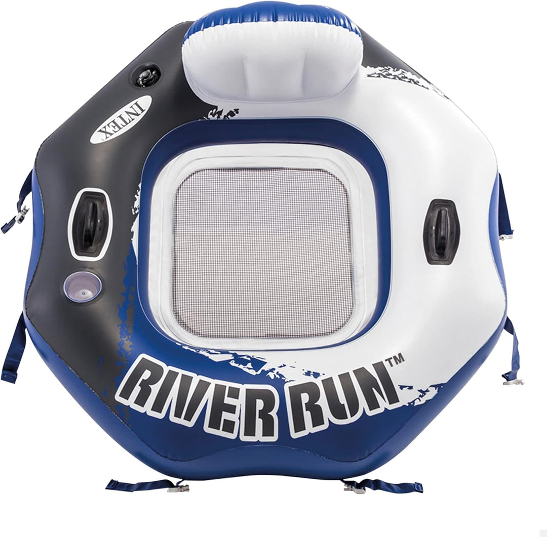 Intex 58854EU - Aufblasbarer Schwimmring River Run, Vinyl, Mehrfarbig, 130x126 cm achteckiger Sessel