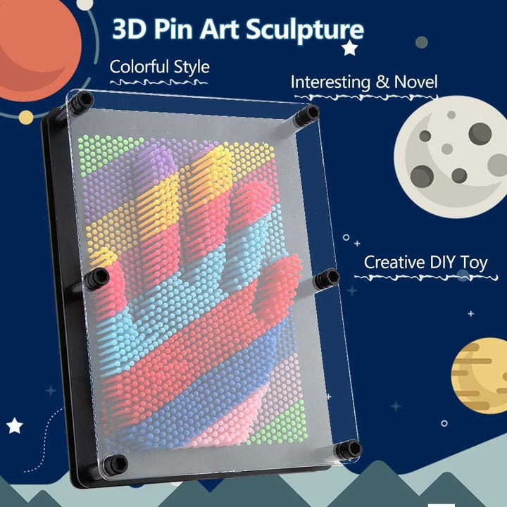 3D Bunte Pin Art Board, Pin Skulptur Brett 3D Bilder Nagelspiel Abdruck Kreative Hand Modell für Des