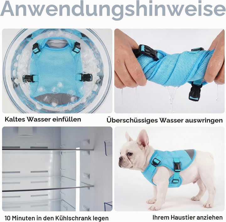 Kühlweste für Hunde XL, Hundekühlweste für grosse Hunde, Atmungsaktiv &amp; Leicht, Verdunstungskühlung,